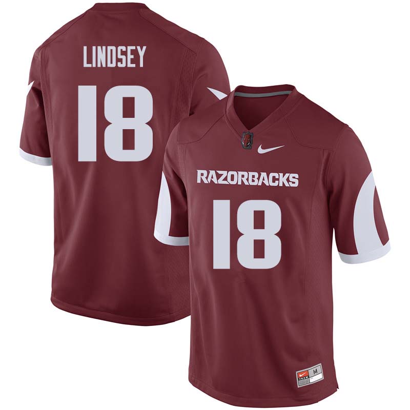 Men #18 Jack Lindsey Arkansas Razorback College Football Jerseys Sale-Cardinal